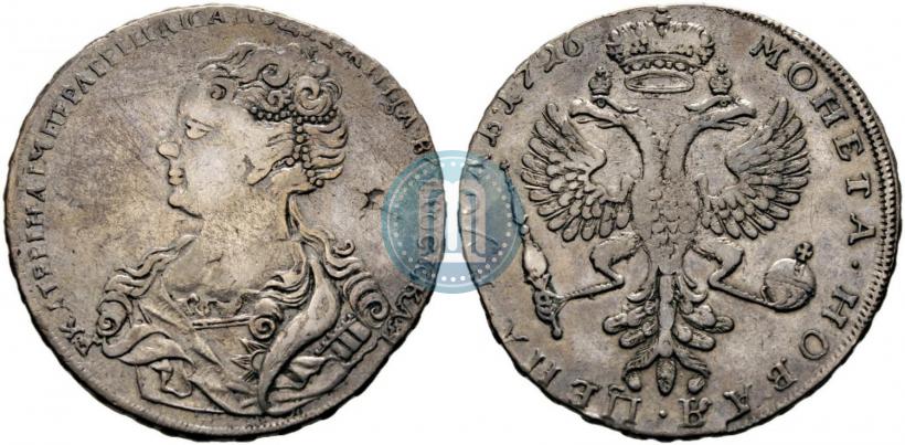 Picture 1 rouble 1726 year  "Moscow type, portrait turned to the left"