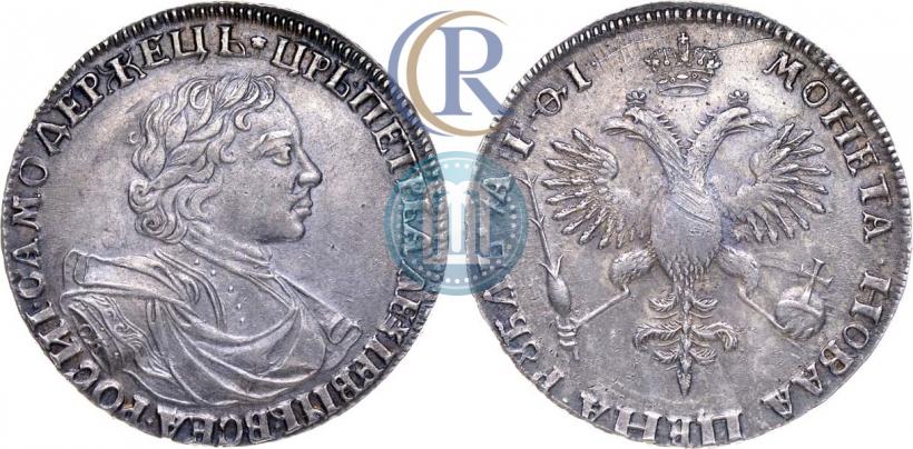 Picture 1 rouble 1719 year OK "Portrait in armour"
