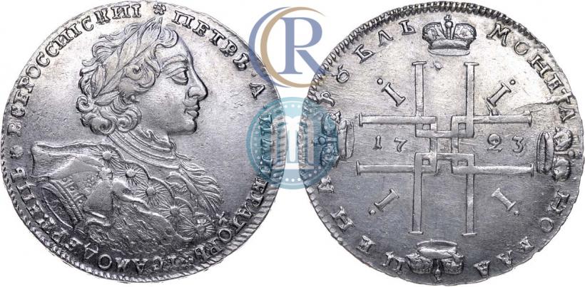Фото 1 рубль 1723 года OK "Портрет в горностаевой мантии"
