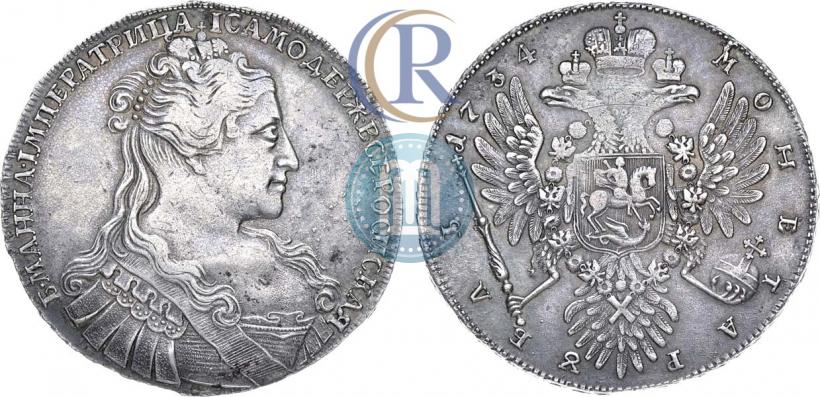 Фото 1 рубль 1734 года  "Тип 1734 года"
