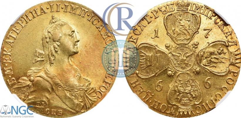 Picture 10 roubles 1766 year СПБ 
