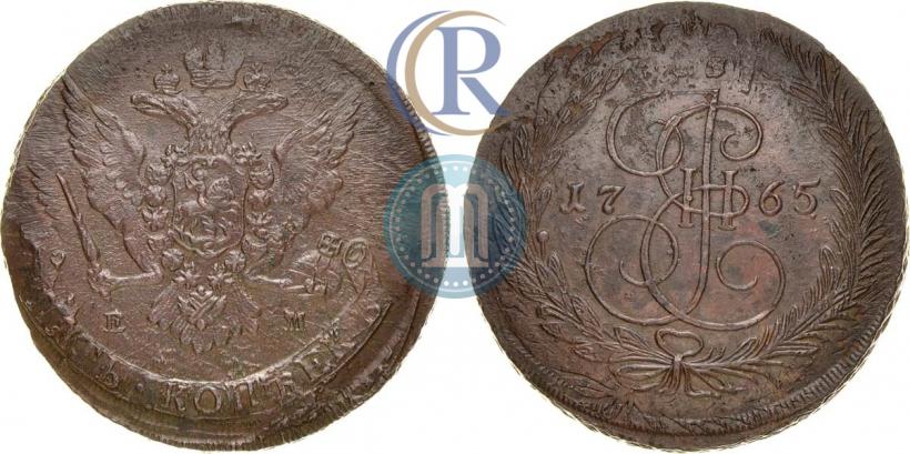 Фото 5 копеек 1765 года ЕМ 