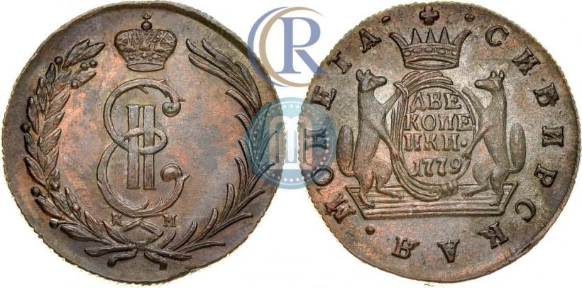 Фото 2 копейки 1779 года КМ 
