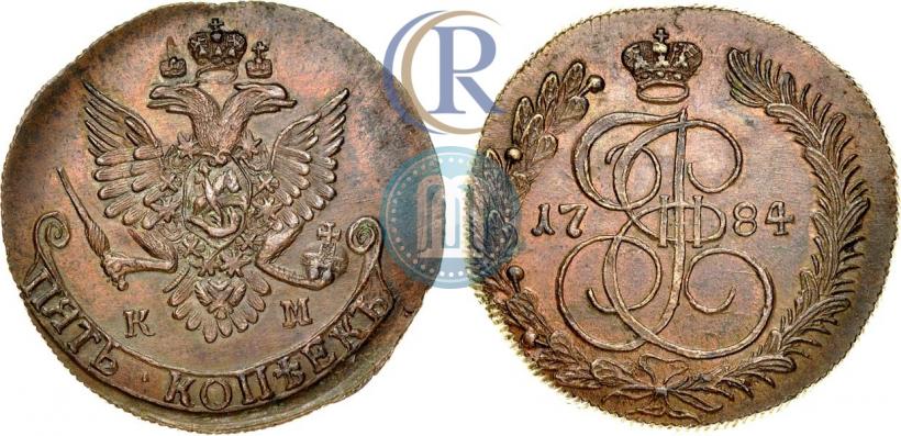 Picture 5 kopecks 1784 year КМ 
