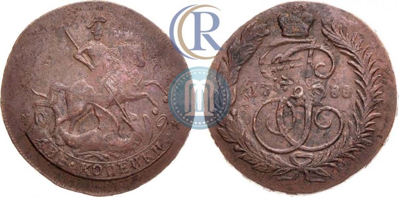 Фото 2 копейки 1788 года ММ 