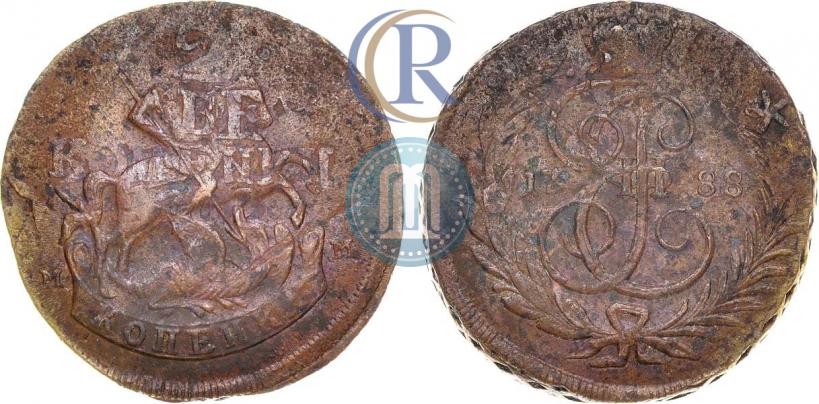 Picture 1 kopeck 1788 year ММ 