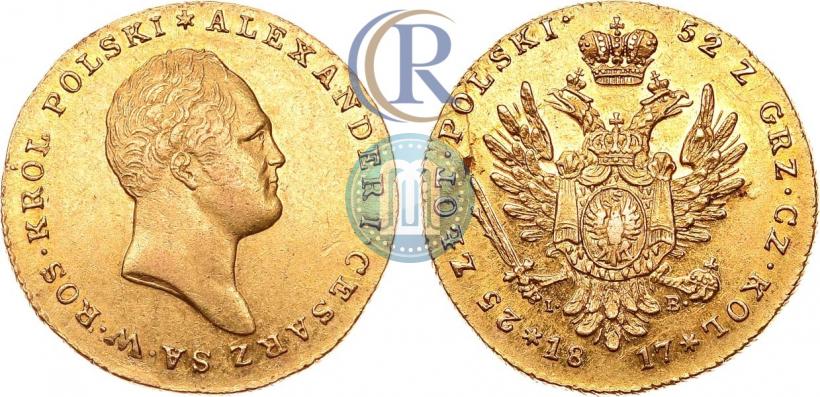 Фото 25 злотых 1817 года IB 