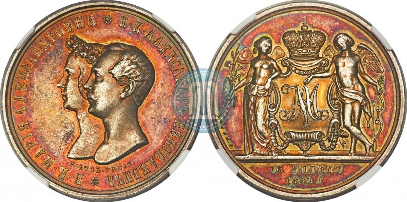 Picture Medal 1841 year H. GUBE. FECIT "In the memory of the wedding of the crown prince"