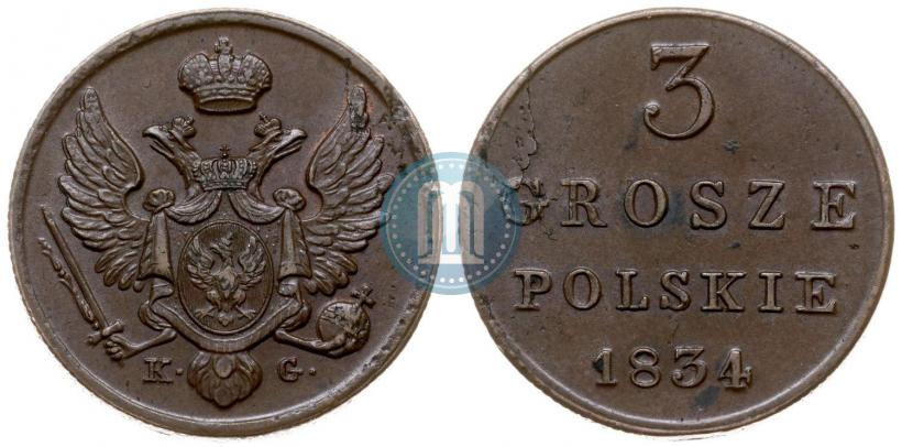 Picture 3 grosze 1834 year KG 