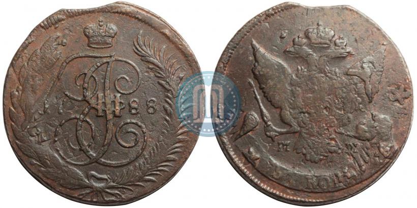 Фото 5 копеек 1788 года ММ 