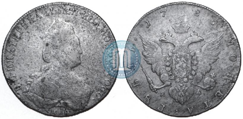 Picture 1 rouble 1786 year СПБ-ЯА 