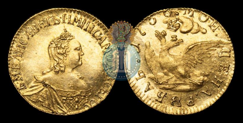 Фото 1 рубль 1756 года  "Орел в облаках. Пробный"