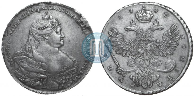 Фото 1 рубль 1737 года  "Московский тип"