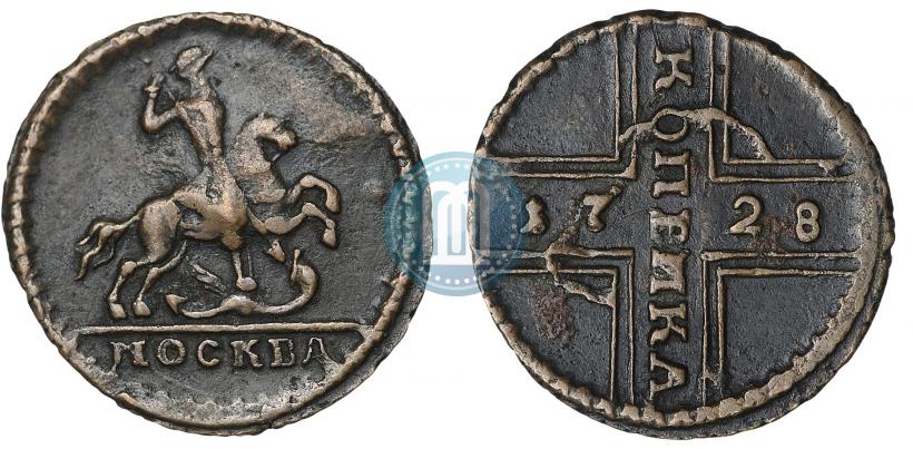 Фото 1 копейка 1728 года МОСКВА 