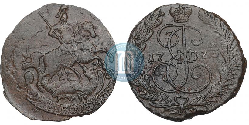 Фото 2 копейки 1773 года ЕМ 