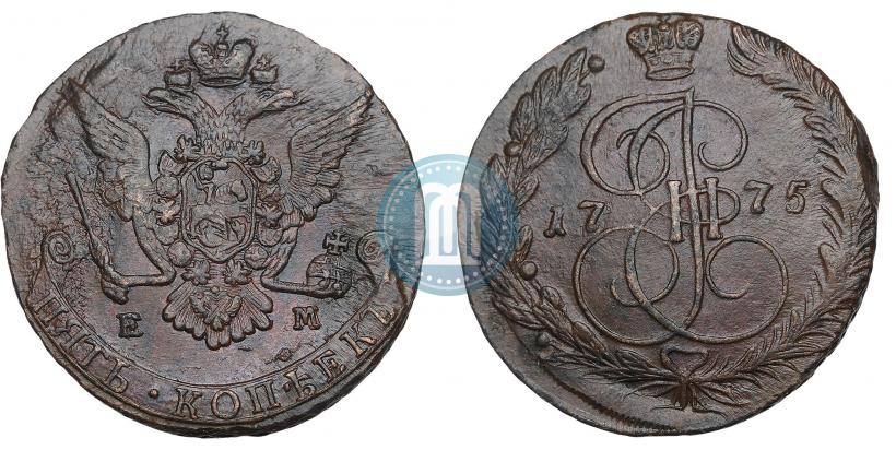 Picture 5 kopecks 1775 year ЕМ 