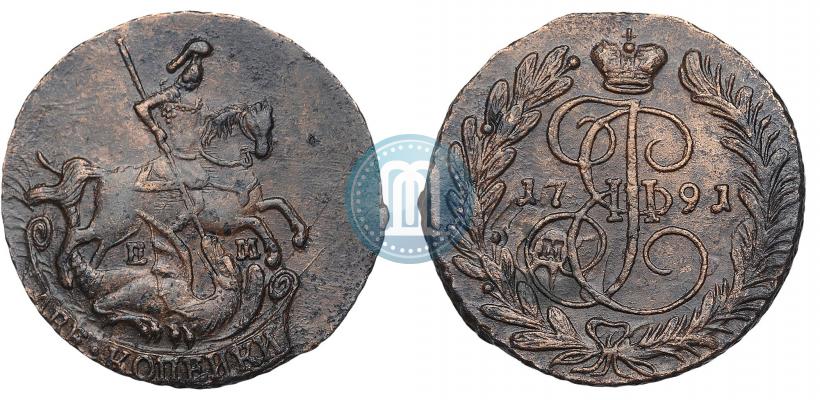 Picture 2 kopecks 1791 year ЕМ 