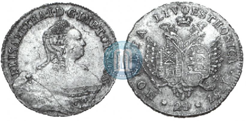 Picture 24 kopecks 1757 year  "For Livonia"