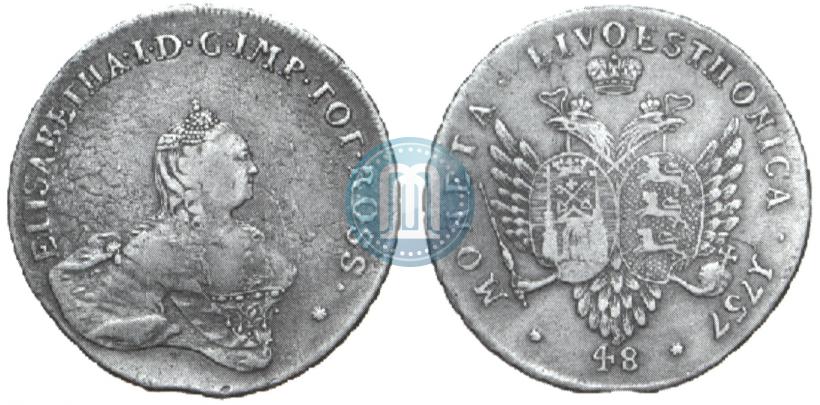Picture 48 kopecks 1757 year  "For Livonia"