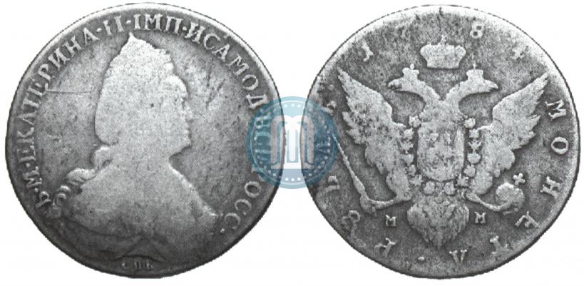 Фото 1 рубль 1784 года СПБ-ММ 