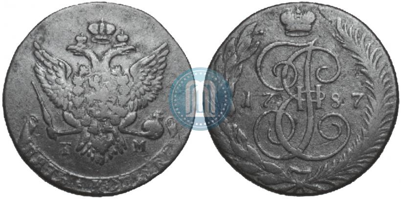 Фото 5 копеек 1787 года ЕМ 