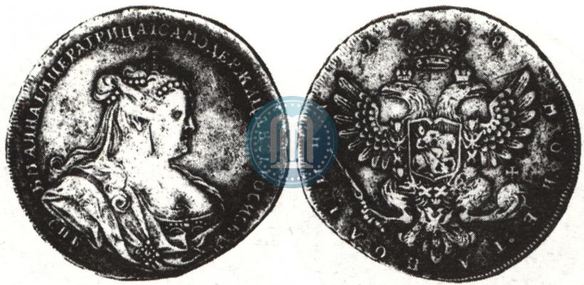 Picture Poltina 1738 year СПБ "Petersburg type"
