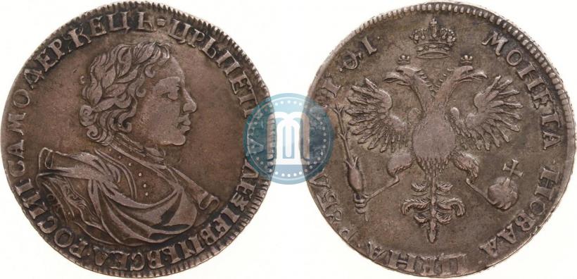 Фото 1 рубль 1719 года OK "Портрет в латах"