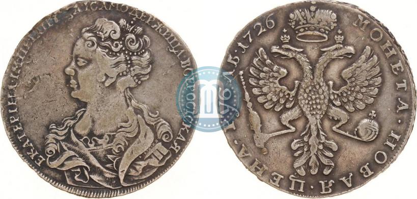 Picture 1 rouble 1726 year  "Moscow type, portrait turned to the left"