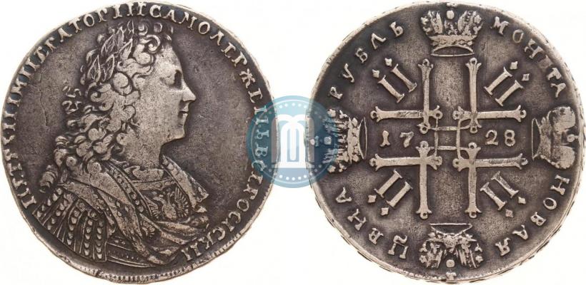 Фото 1 рубль 1728 года  "Тип 1727"