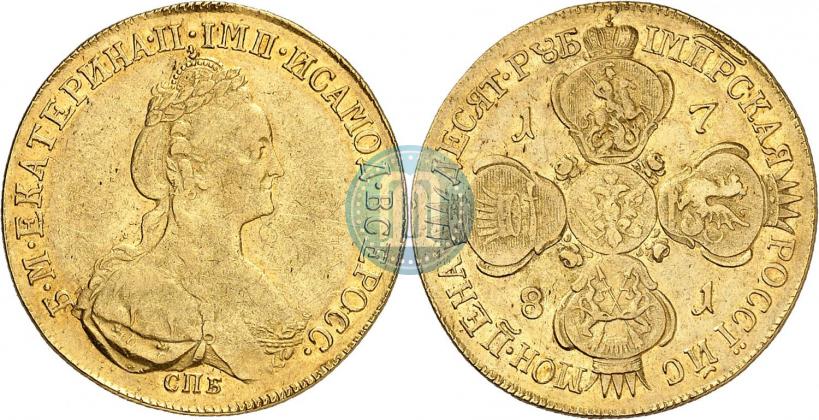 Picture 10 roubles 1781 year СПБ 