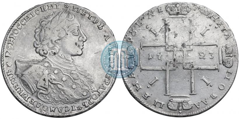 Фото 1 рубль 1723 года OK "Портрет в горностаевой мантии"