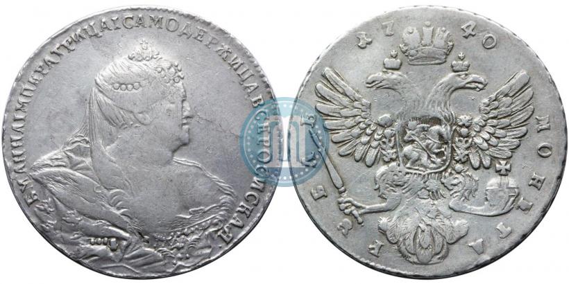 Фото 1 рубль 1740 года  "Московский тип"