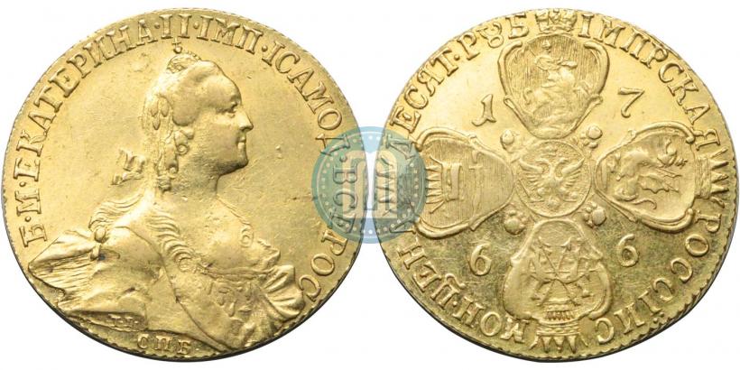 Picture 10 roubles 1766 year СПБ 