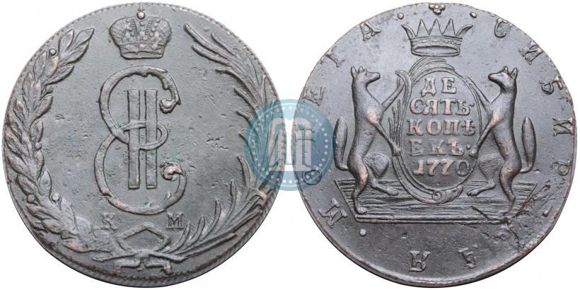 Фото 10 копеек 1770 года КМ 