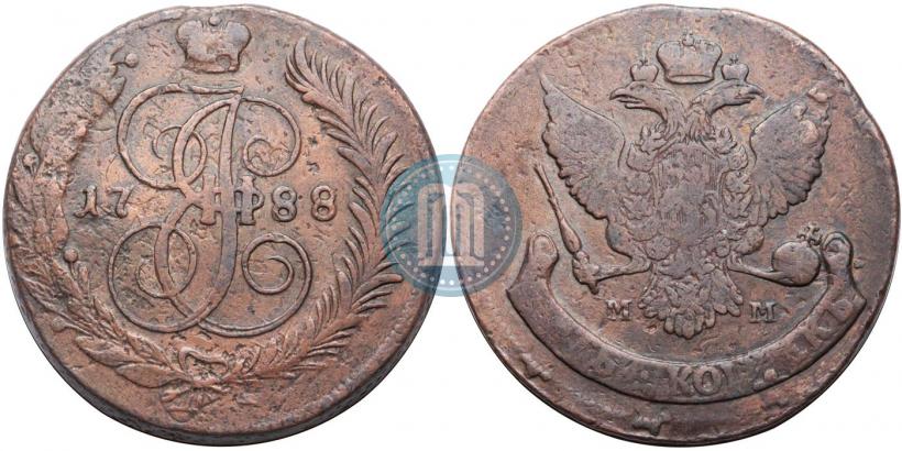 Фото 5 копеек 1788 года ММ 