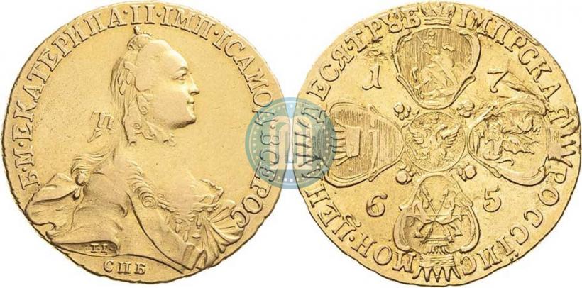 Picture 10 roubles 1765 year СПБ 