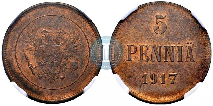 Фото 5 пенни 1917 года  