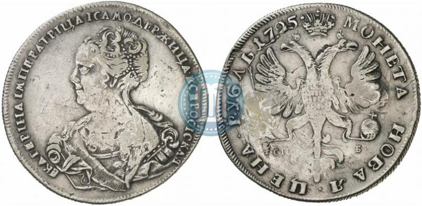 Picture 1 rouble 1725 year СПБ "Petersburg type, portrait turned to the left"