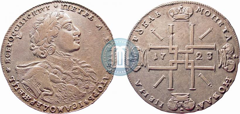 Фото 1 рубль 1723 года OK "Портрет в горностаевой мантии"