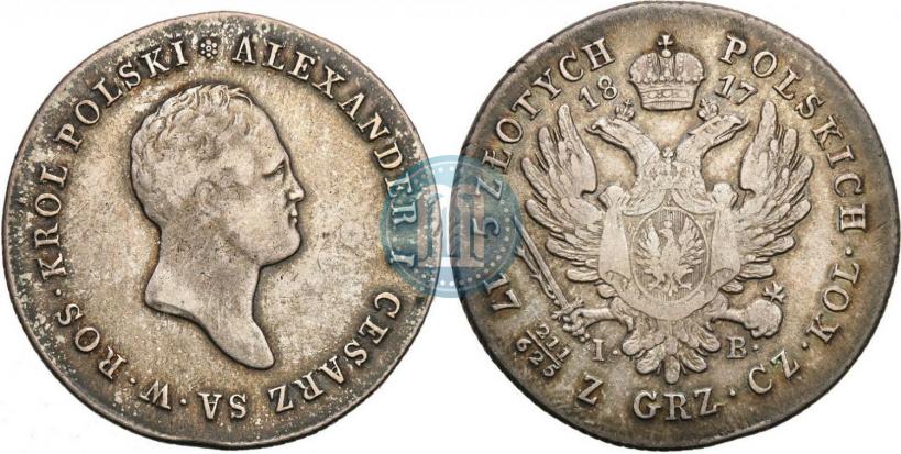 Picture 5 złotych 1817 year IB 
