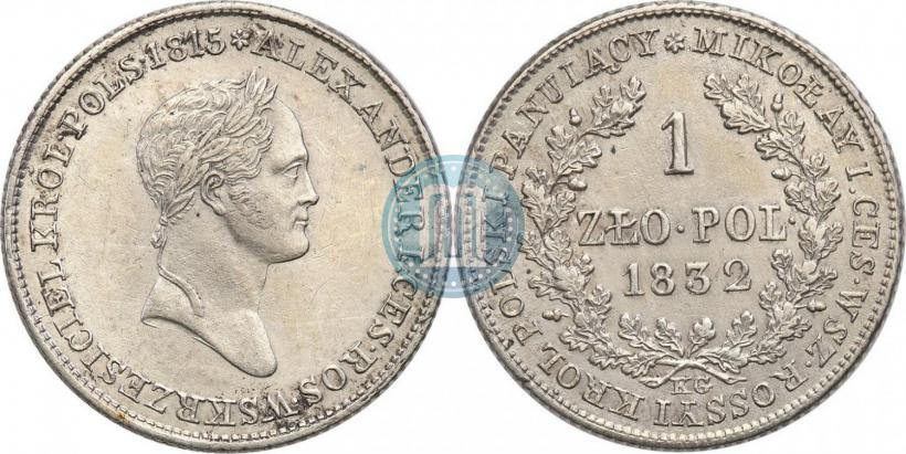 Picture 1 złoty 1832 year KG 