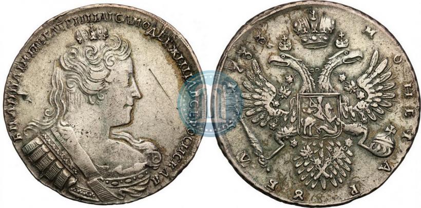 Фото 1 рубль 1733 года  
