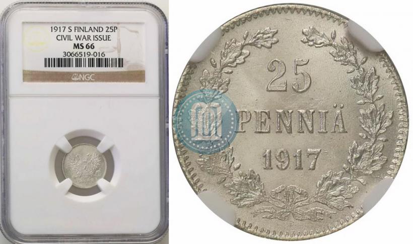 Picture 25 pennia 1917 year S 