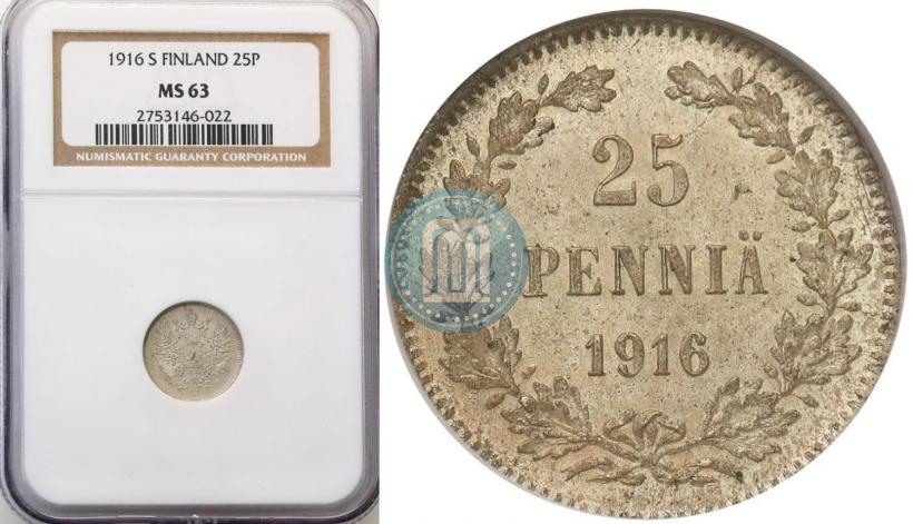 Picture 25 pennia 1916 year S 