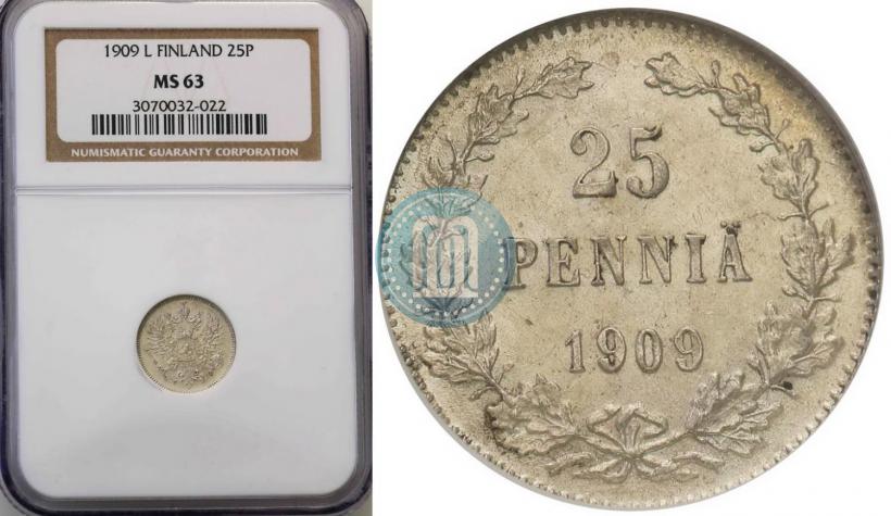Picture 25 pennia 1909 year L 