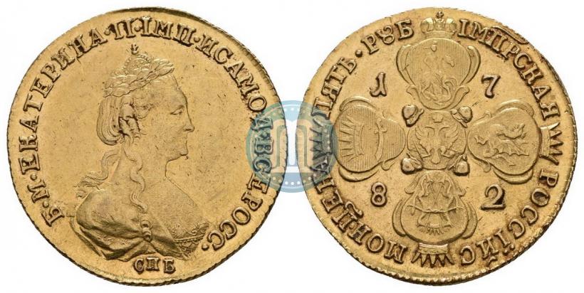 Фото 5 рублей 1782 года СПБ 