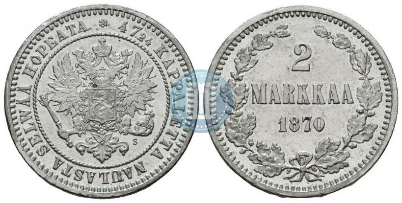Picture 2 markkaa 1870 year S 