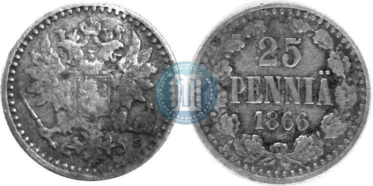 Picture 25 pennia 1866 year S 