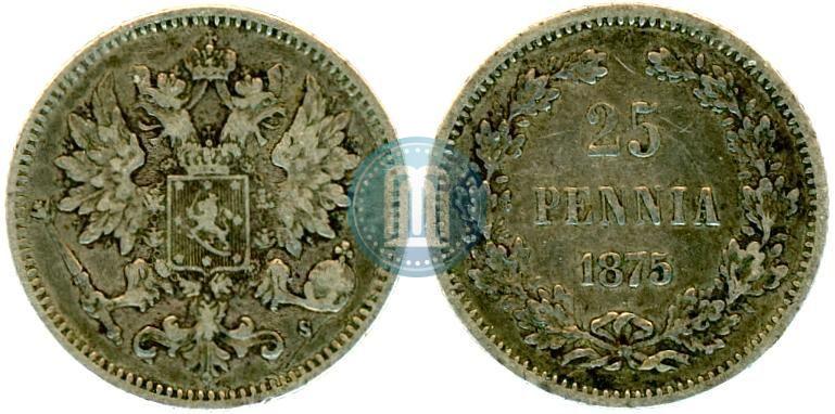 Фото 25 пенни 1875 года S 