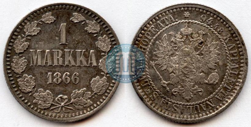 Picture 1 markka 1864 year S 